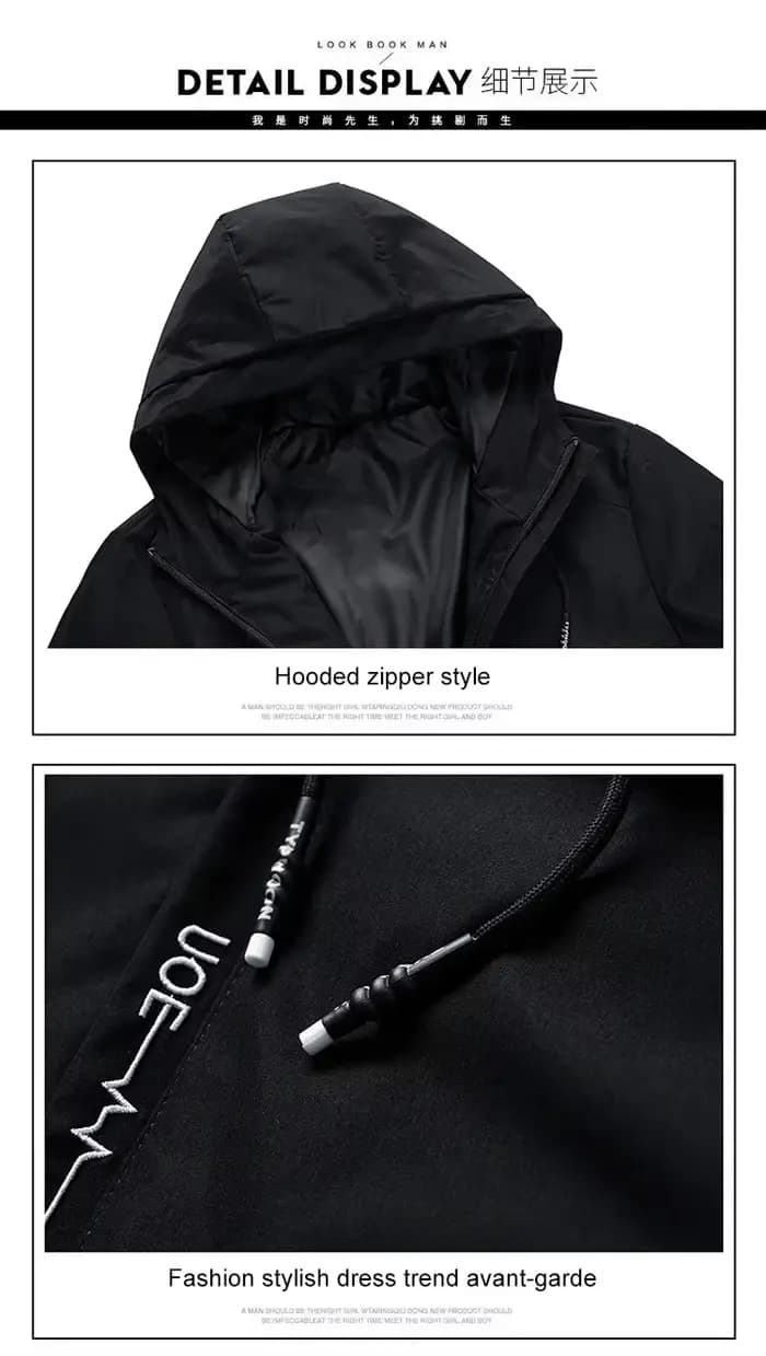 Blouson Moto Suzuki - Veste Coupe-Vent Homme Printemps/Automne - Manteau - Streetwear Tendance - Blouson Homme avec Capuche
