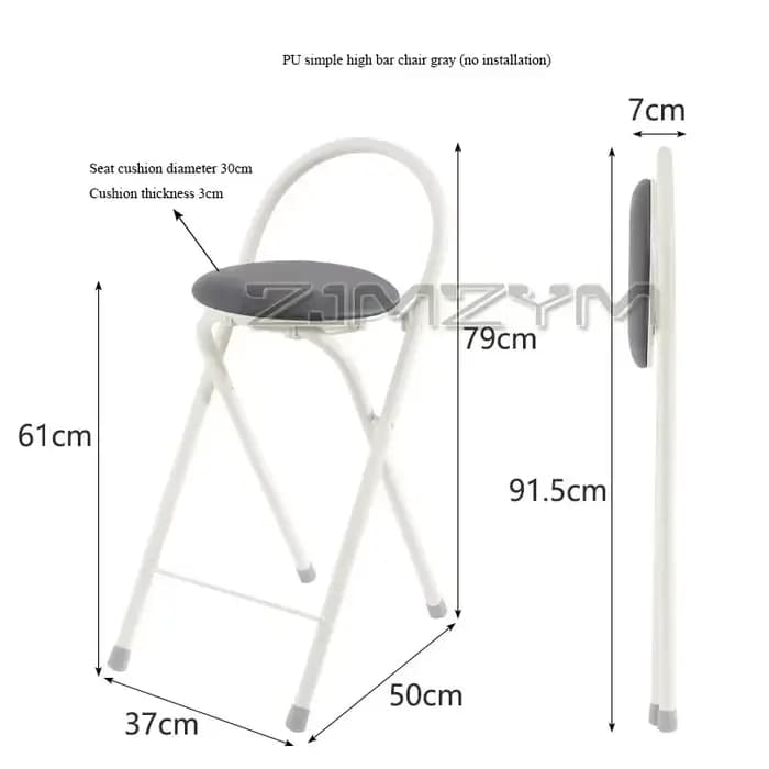 Repose-pieds haut de bar pliable, chaise de comptoir de café moderne, tabouret à dossier périphérique pour cuisine, jardin intérieur, 73 restaurant