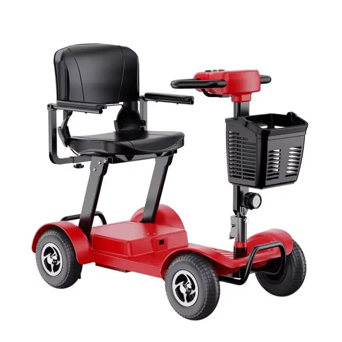 Scooter électrique pliable 4 roues pour adultes avec panier