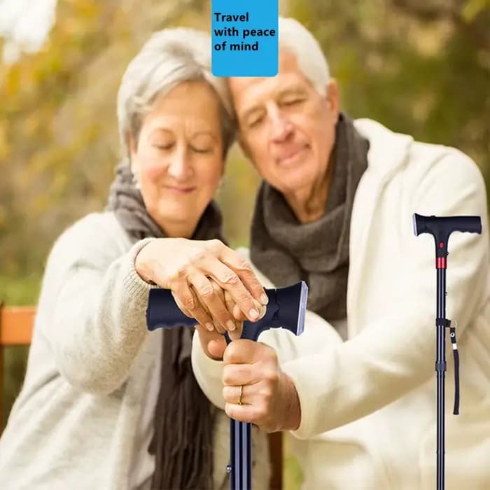 Aides à la mobilité LED canne légère pliable télescopique béquille pliante