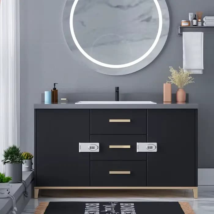 Verrou mécanique à mot de passe pour porte, sécurité coulissante, pour petites portes, armoires, porte de grange, salle de bains, Garage extérieur, jardin