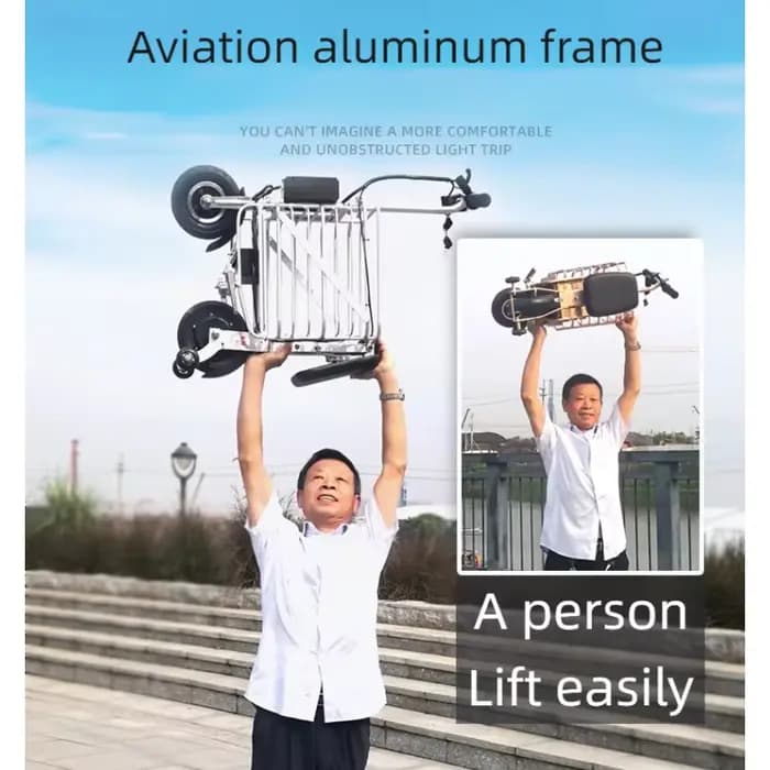 Tricycle électrique pliable à 3 roues pour personnes
