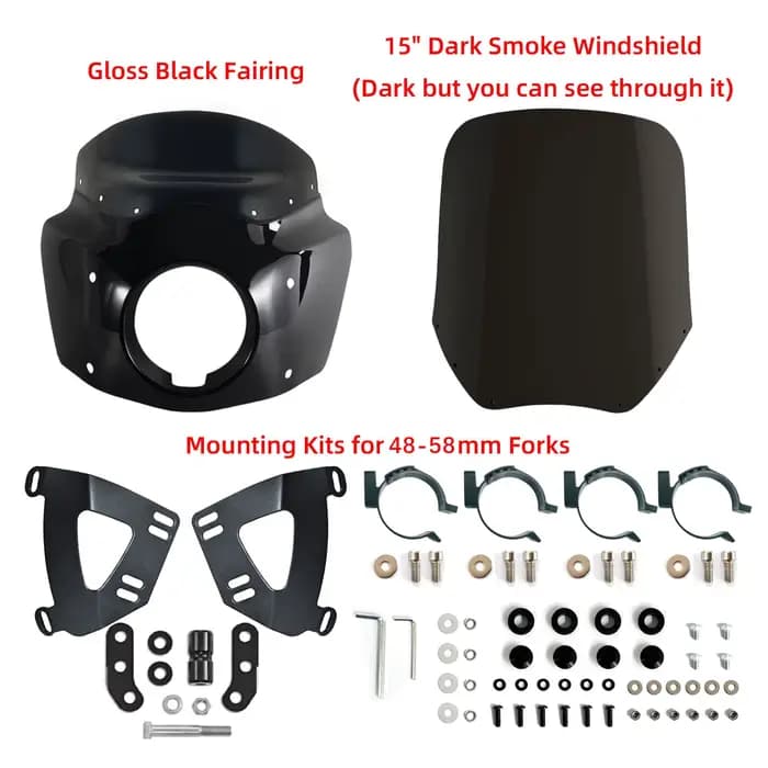 Carénage Avant de Moto pour Route Kokor, 15 Pouces, Uniquement pour Harley Softail Low Rider S FXLRS 2020-2024
