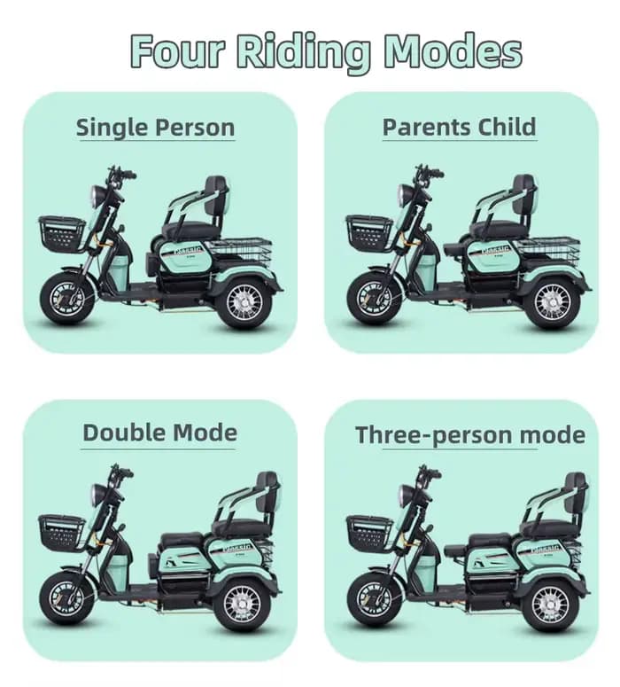 Scooter de mobilité à 3 roues pour adultes