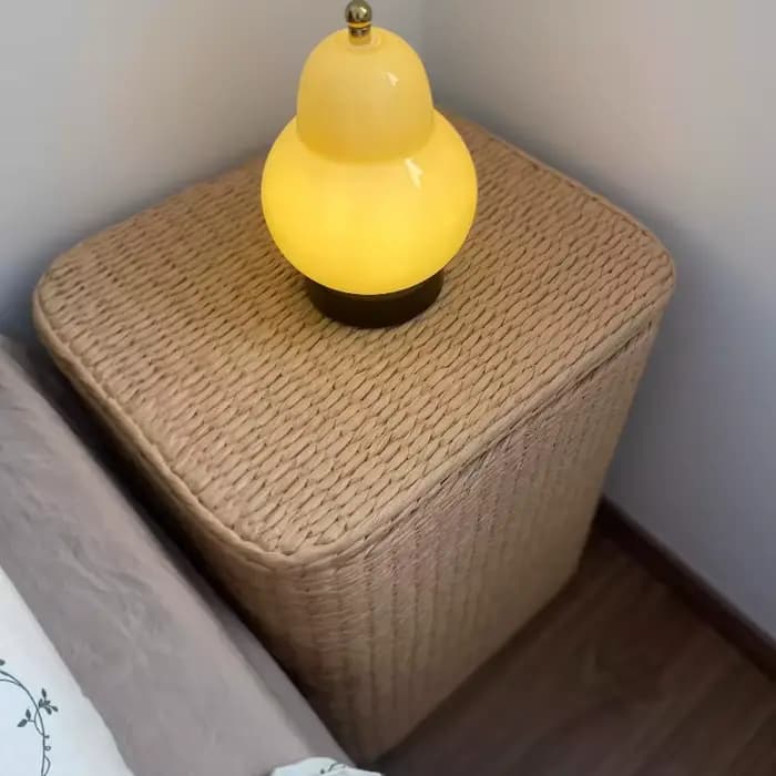 Petite armoire de chevet Simple en rotin, unité de rangement multifonction pour la maison, chambre à coucher, panier de rangement mobile mince