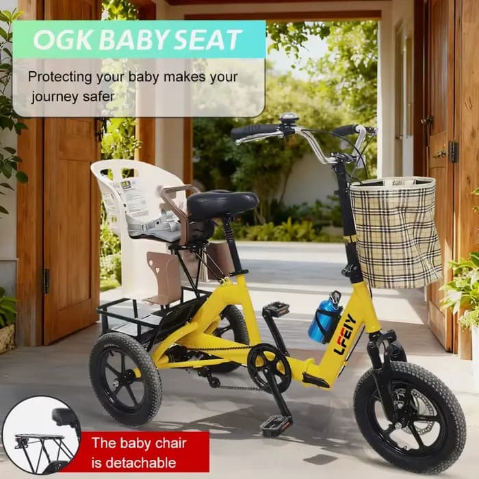 Tricycle électrique pliable de 14 pouces