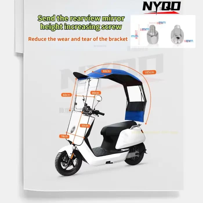 Nouveau auvent pour scooter électrique avec protection contre le soleil et la pluie
