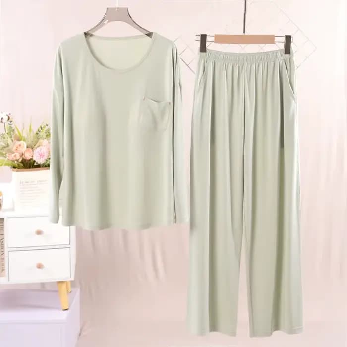 Ensemble pyjama décontracté pour femmes, coussin de poitrine, confortable, Modal, vêtements de nuit, vêtements de maison, manches longues