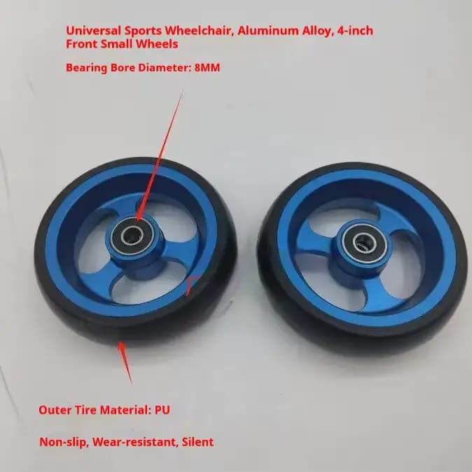 1 paire de roues avant de rechange pour fauteuil roulant de 4 ou 5 pouces