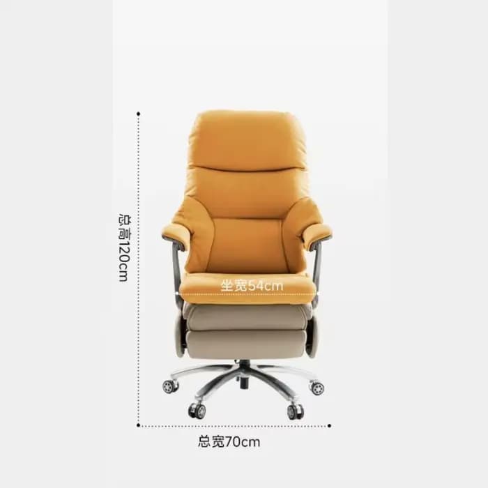Fauteuil de bureau exécutif multifonctionnel en cuir motorisé de luxe avec repose-pieds rétractable et pivotant