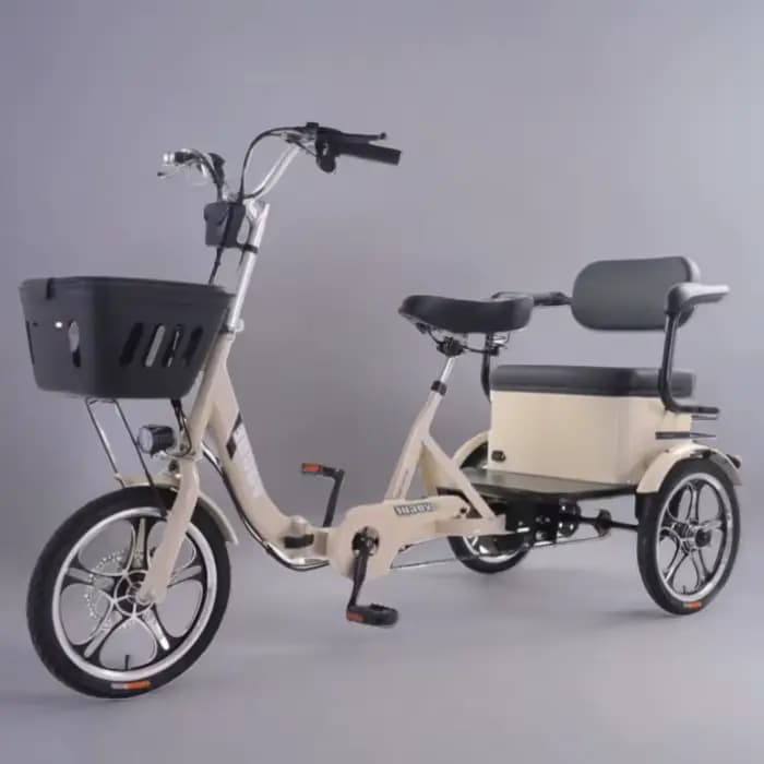 Nouveau Tricycle électrique à 3 roues vélo pliant tout Terrain avec siège de passager pour adulte famille senior 400w