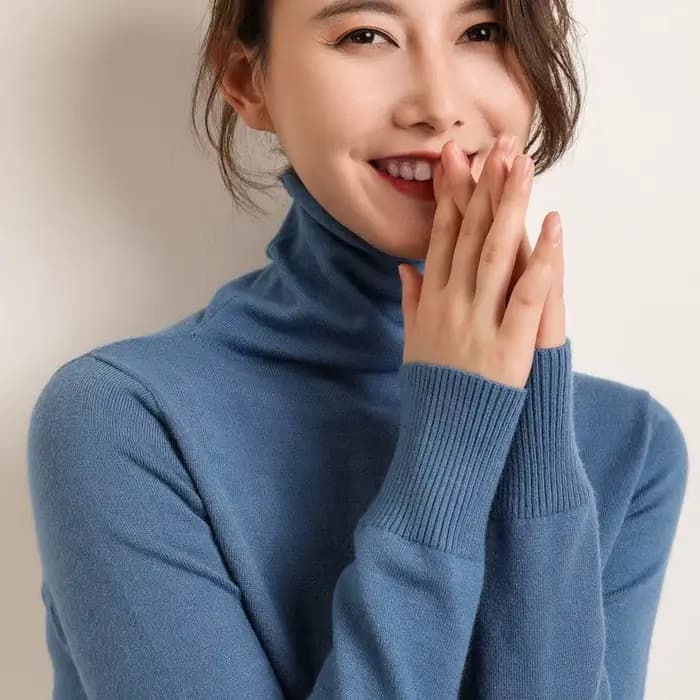 Pull tricoté à col haut pour femme, abordable, manches longues, coupe cintrée, couche de Base, Style automne hiver