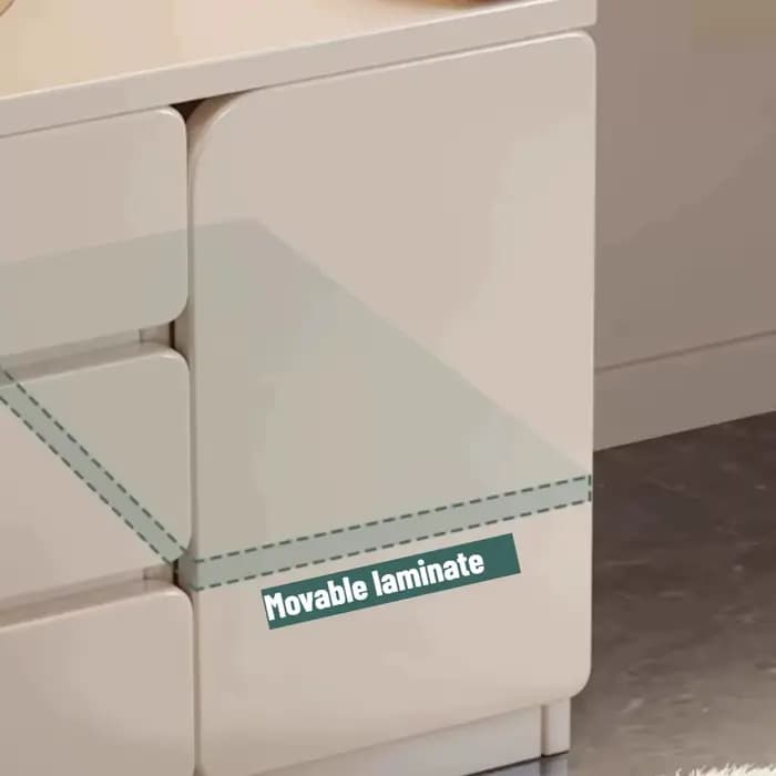 Coiffeuse moderne avec miroir de maquillage, table de chevet élégante, table de rangement en bois, mobilier de chambre domestique
