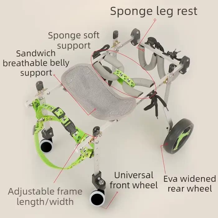 Fauteuil roulant pour chien à 4 roues