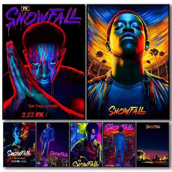 Affiche de la série télévisée Snowfall, autocollants haute définition, adaptés à la chambre à coucher, au salon, à la décoration de la maison
