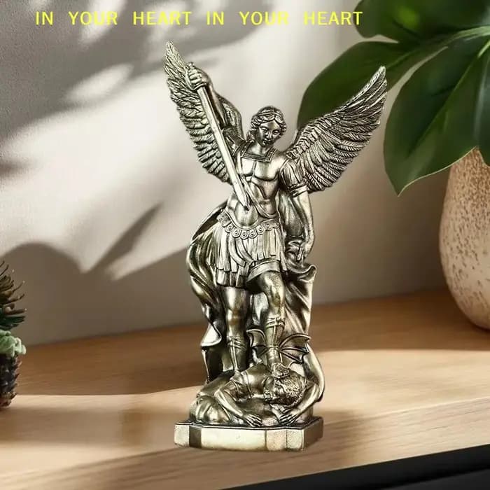 Statue de Saint Michel pour l'autel de l'église, décoration intérieure, protection de la maison, sculpture religieuse, idée cadeau, décoration en résine