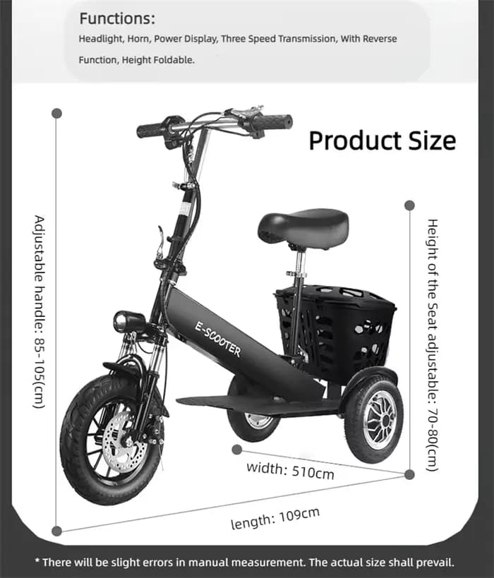 Mini Scooter électrique de banlieue à 3 roues