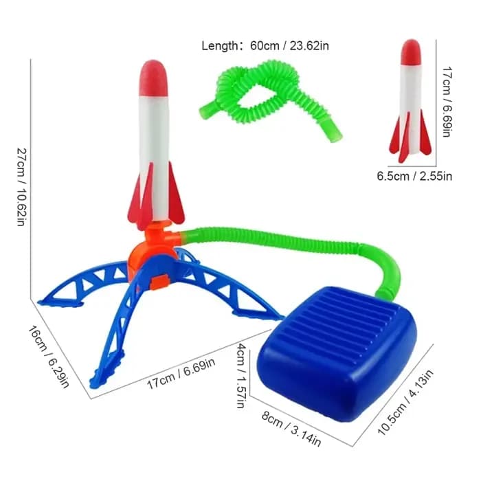 KNYYSECQ Canon Lanceur de Fusées Lumineux à Pédale pour Enfants, Jouet de Fusée Volante