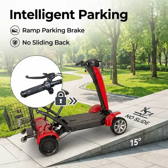 Scooter de mobilité pliable automatique à 4 roues pour personnes âgées