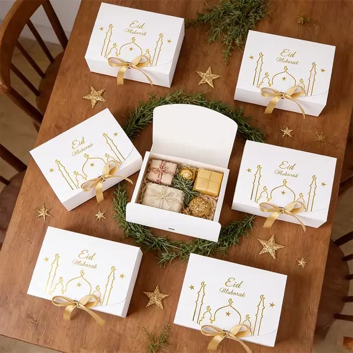 Coffret cadeau Eid Mubarak 2026, boîtes d'emballage pour biscuits, bonbons, collations, sacs, fournitures de décoration pour la maison, Festival EID