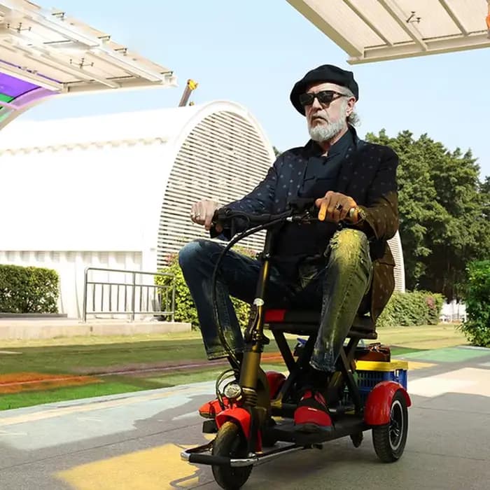 Scooter électrique léger pliant à Double moteur à 3 roues avec batterie amovible pour personnes âgées