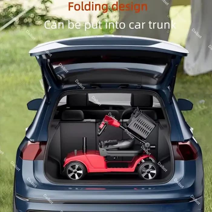 Scooter de mobilité adulte 4 roues pliable pré-assemblé avec siège/accoudoir/choc de Suspension réglable 300W