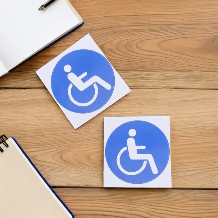 Autocollants d'avertissement pour personnes handicapées