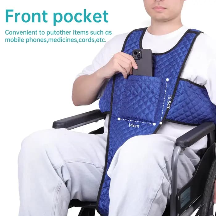 Ceinture de sécurité pour fauteuil roulant Lefeke avec poche