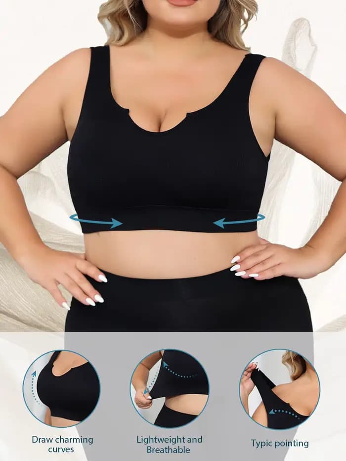 Soutien-gorge grande taille pour femme, sous-vêtement confortable, sans armatures, froncé pour fermer le toucher latéral et éviter l'affaissement