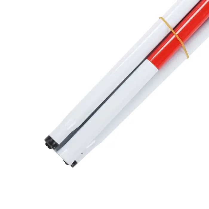 Canne pliable pour les aveugles, blanche et rouge