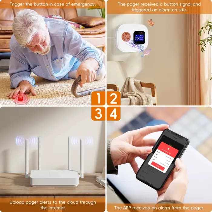 Tuya SOS WiFi sans fil soignant téléavertisseur système de bouton d'appel