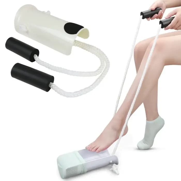 Aide à chaussettes pour personnes âgées avec poignées en mousse faciles à saisir