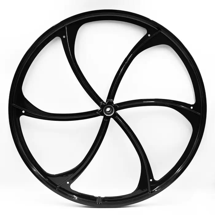 Roues de fauteuil roulant monobloc en alliage aluminium-magnésium | 3 pales/6 pales/3 branches/6 branches | Accessoire