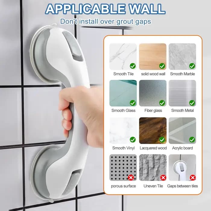 Barres d'appui de sécurité pour douche et salle de bain avec ventouse
