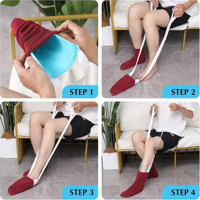 Dispositif d'aide à la mise des chaussettes sans se pencher