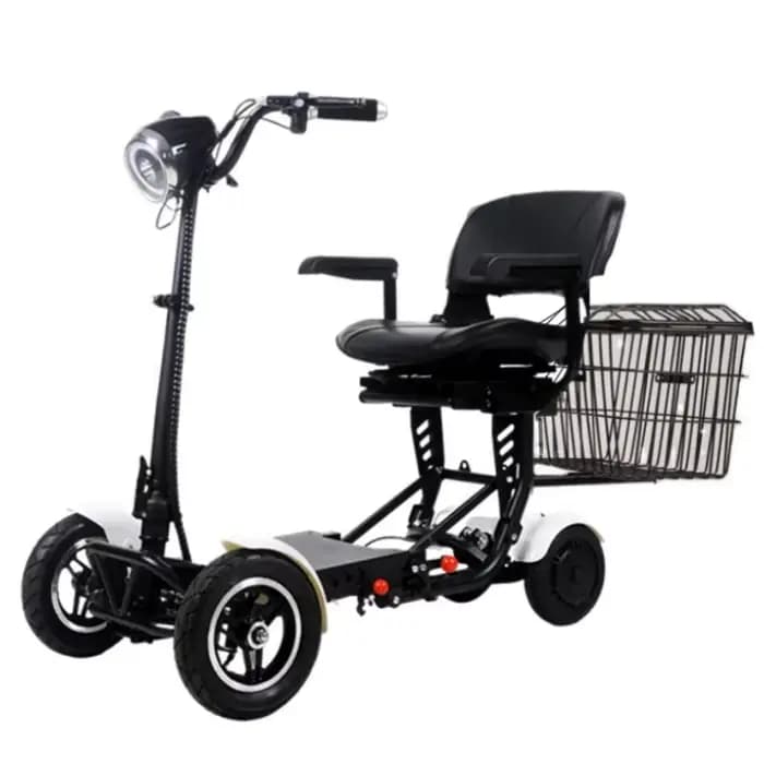 500W 36V quatre roues double moteur Scooters de mobilité pour voyage Mini Scooter électrique pour personnes âgées Portable pliable léger