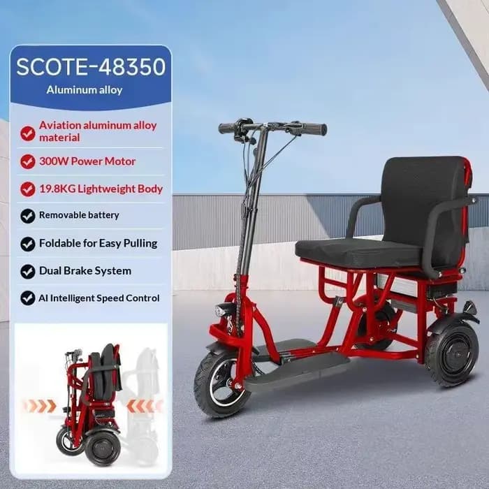 Scooter électrique pliable léger à trois roues
