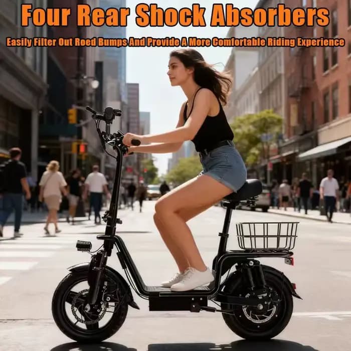 Le scooter électrique DEEPOWER C14 peut transporter du poids sur les pédales et est équipé d'un moteur 500 W et une batterie au lithium étanche