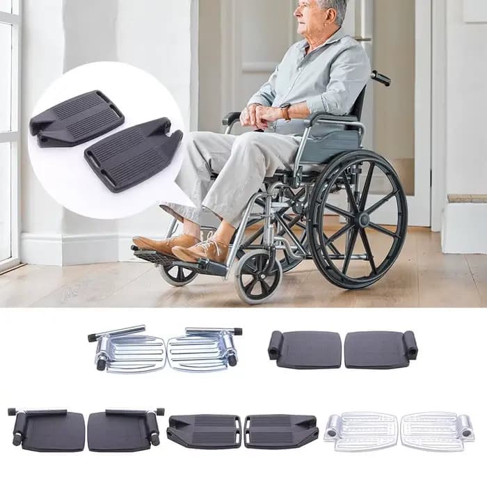 1 paire de repose-pieds antidérapant pour fauteuil roulant