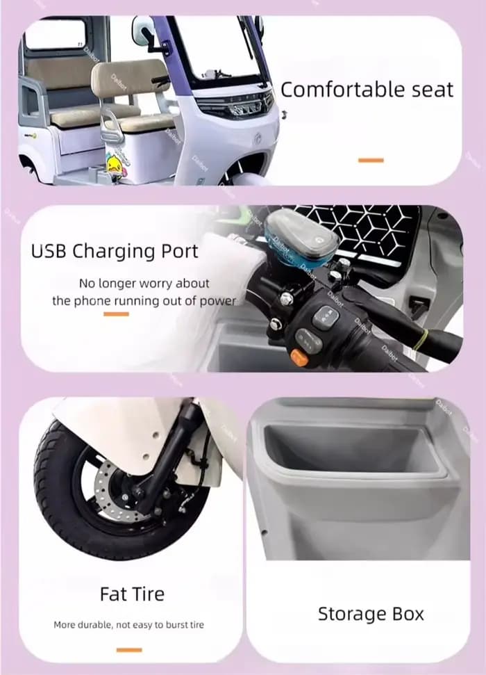 Scooter électrique de mobilité à 3 roues pour personnes âgées