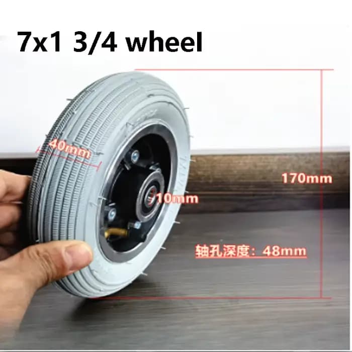 Roue avant et chambre à air pour fauteuil roulant électrique