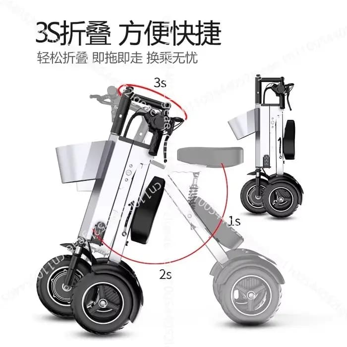 Scooter électrique pliable léger 48V pour deux personnes