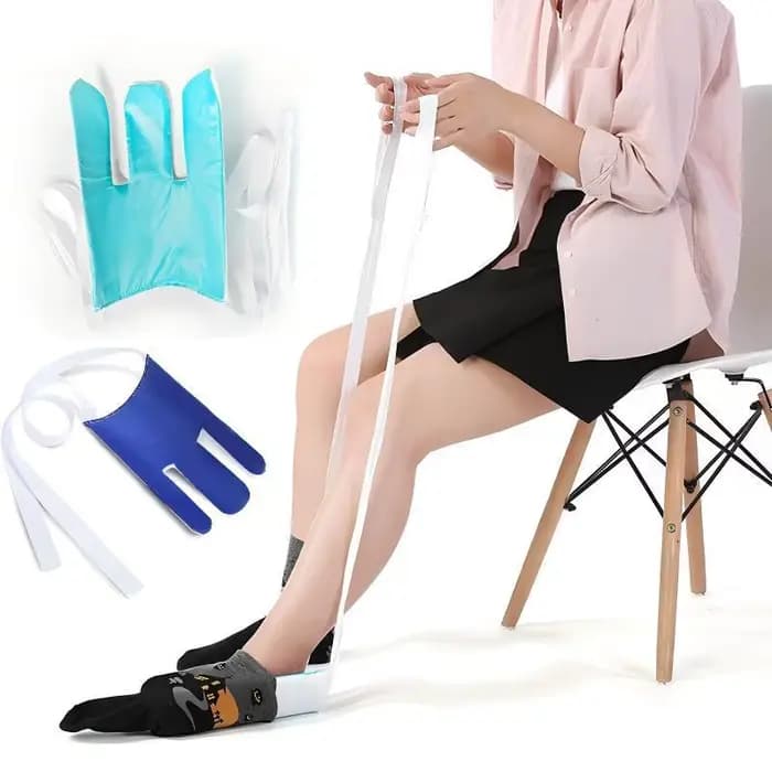 Outil d'aide à la mise de chaussettes sans se pencher, dispositif de tirage de chaussettes, aide à la pose de chaussettes, tire-chaussettes facile pour personnes âgées, handicapées, enceintes, usage q