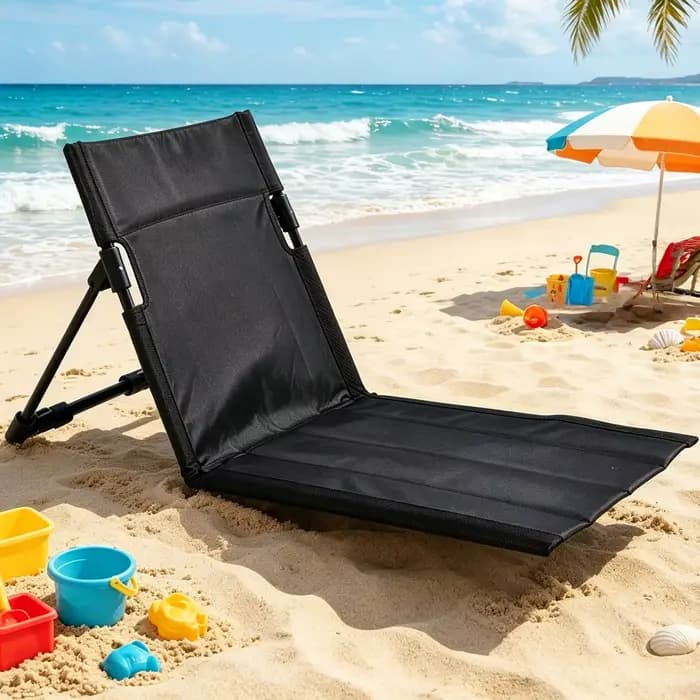 Chaise de camping pliable d'extérieur, chaise inclinable simple pour jardin, parc, pique-nique, camping, bateau, canoë, kayak avec coussin de dossier