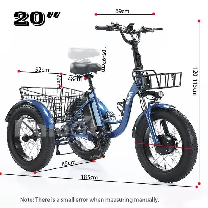 Tricycle électrique à trois roues pour adultes