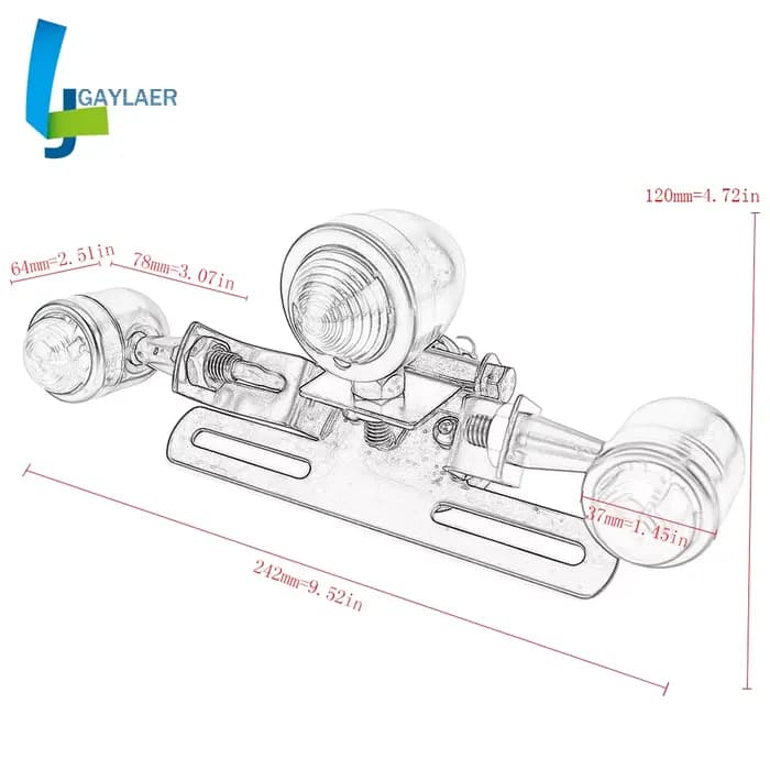 Accessoires de moto Scooter modifié rétro feu arrière LED feu arrière clignotant avec support de plaque d'immatriculation
