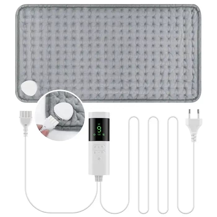 Coussinets chauffants électriques 30x60cm, pour le dos, le cou, les épaules, le bureau, la maison, couverture chaude d'hiver lavable, 4 minuteries, 9 contrôle de la température