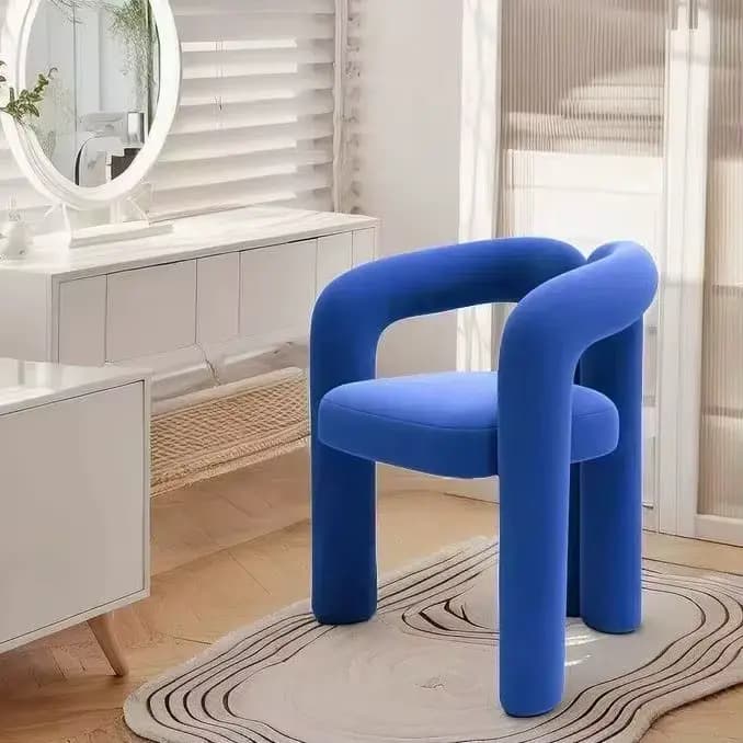Fauteuil en tissu velours doux et respirant pour salon de manucure, structure robuste et confortable pour salon de beauté ou salon.
