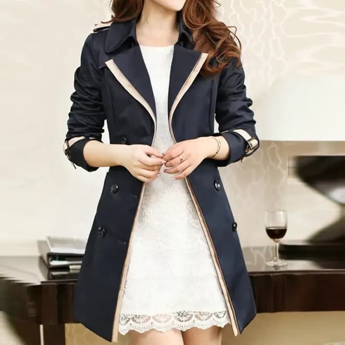 Trench Coat pour femmes 2025 automne décontracté Double boutonnage femme longue Trench manteaux grande taille Casaco Feminino dames coupe-vent