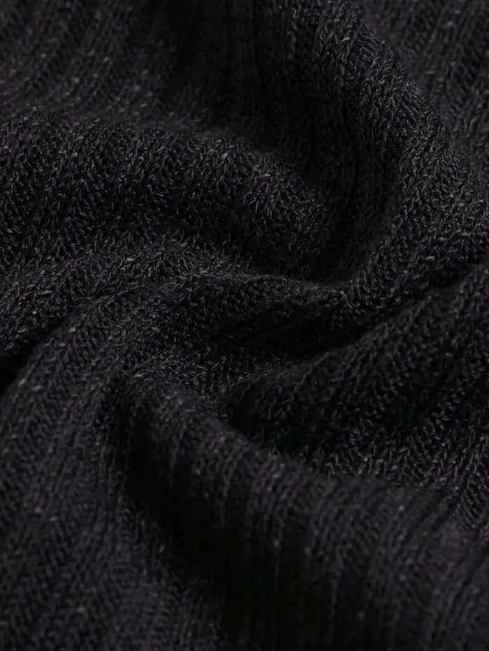 Pull à col haut pour homme, couleur unie, rayé, manches longues, t-shirt décontracté ajusté pour l'automne et l'hiver